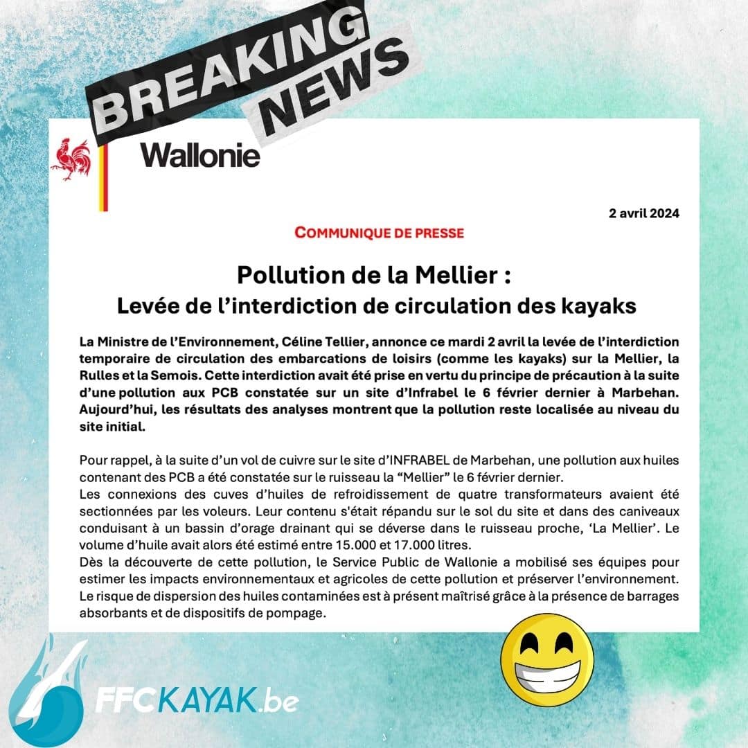 Levée de l’interdiction de circulation des kayaks sur la Rulles et la Semois !